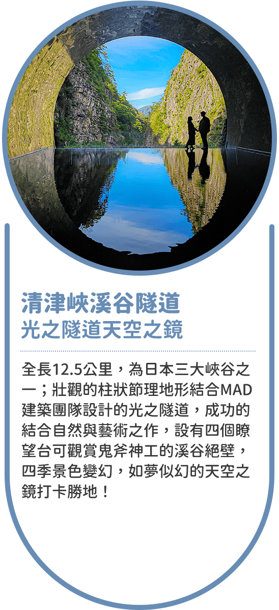 清津峽溪谷隧道 光之隧道天空之鏡