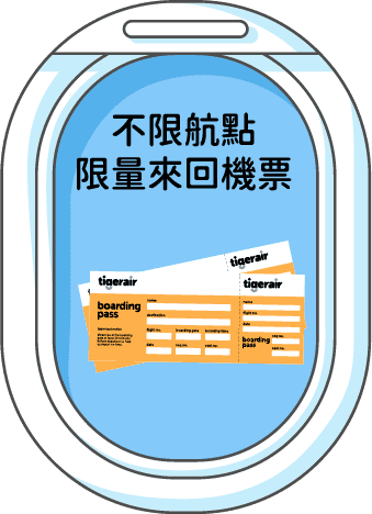 不限航點 限量來回機票