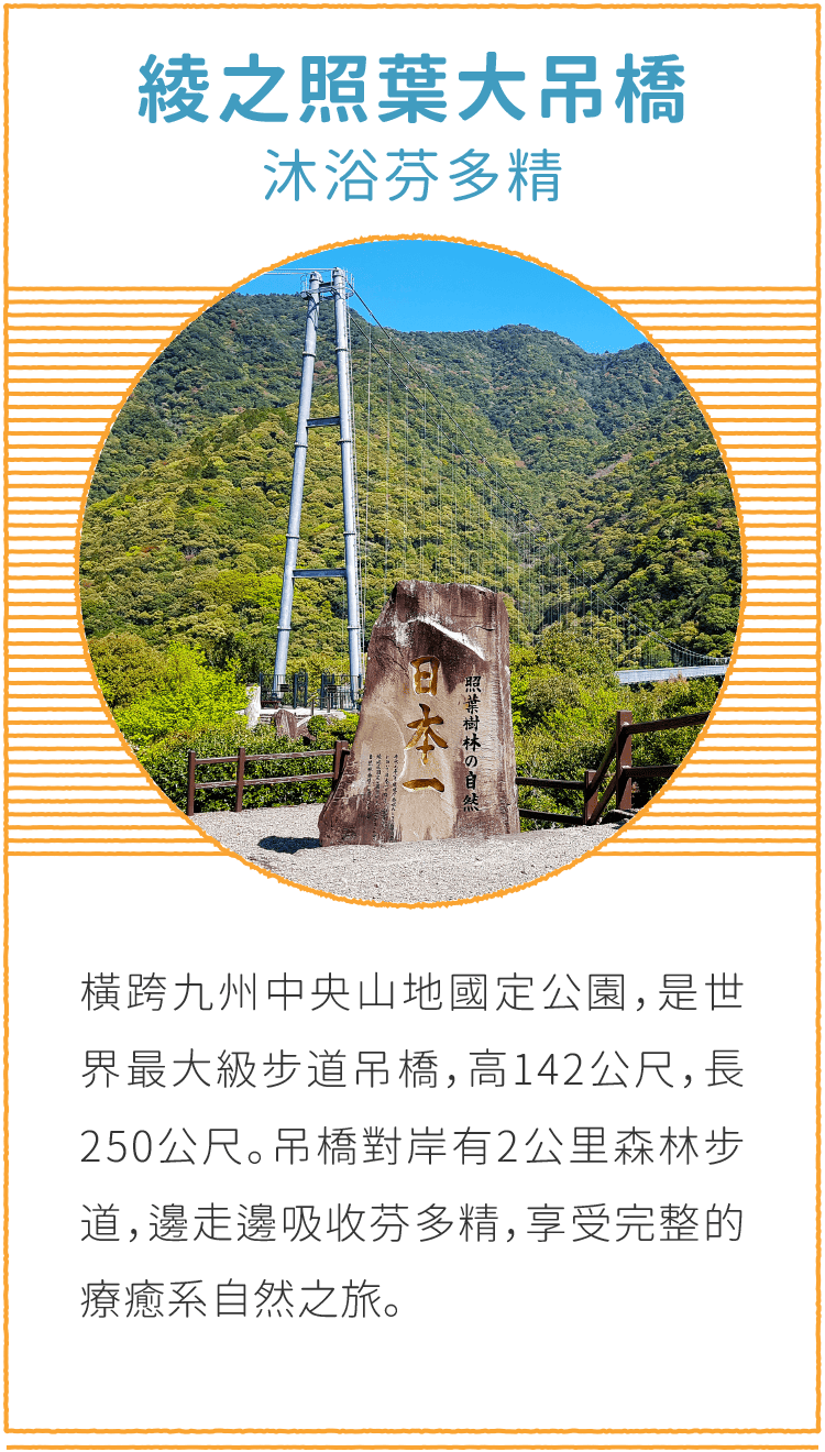 綾之照葉大吊橋 沐浴芬多精