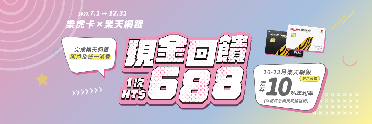 樂虎卡x樂天網銀活動banner